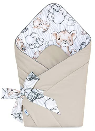 Pepi Baby Pucksack Baby Pucktuch - Sleepea Pucksack Baby Sommer - Pucksack Winter Pucksack für Neugeborene - Pucktuch Baby Swaddle Safari Cappucino Mit Velvet