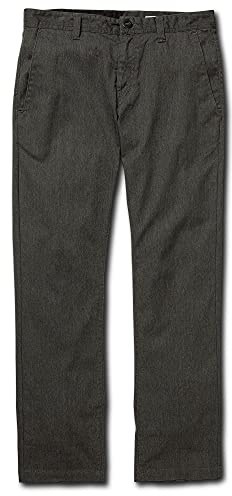 Volcom Frickin Modern Fit Stretch Chino Pant Pantalon, Charbon chiné 1, 29W / 32L Hommes