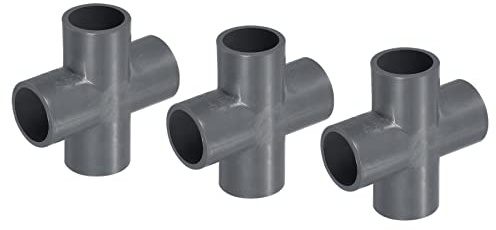 PATIKIL 0.8 Pulgadas PVC Tubería Montajes, 3 Paquetes 4 Vías T Forma Agua Tubería Cruzado Junta Conectores Adaptadores para Jardín Riego Hogar Acuario