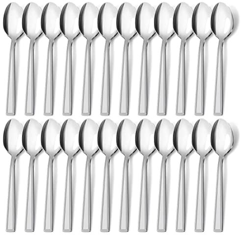 Suppenlöffel 24 Stück, Hunnycook Edelstahl Löffel Set, Besteck Esslöffel Suppenlöffel Set für Hause Party Restaurants Cafeterias, Hochglanzpoliert & Spülmaschinenfest - 7.5inch (19.2cm)