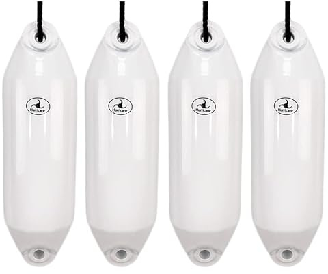 Hurricane Fenders Original Series Boat Fender PM02 48cm x 14cm (19 x 5) - White - Pack Of Four