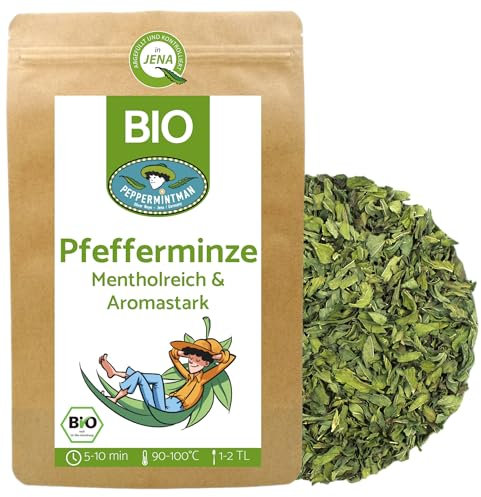 Bio Pfefferminztee 500g - mentholreich & aromastark - europäischer Anbau vom Familienbetrieb - lose und getrocknet - PEPPERMINTMAN
