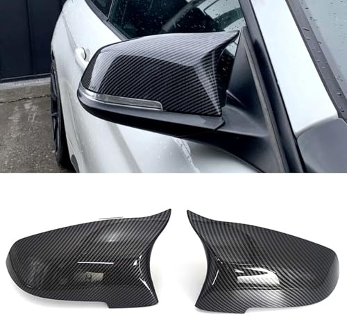 TTCR-II 2PCS Spiegelkappen Kompatibel mit BMW F20 F21 F30 F31 F32 F36 E84 | Rückspiegel Abdeckung für 1er F20 F21/2er F22 F23 F87/3er F30 F31 F34/4er F32 F33 F36/i3 I01/X1 E84 Spiegelkappen-Kohlefaser