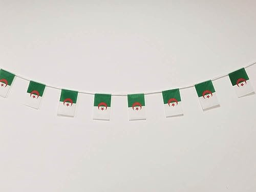 Drapeau Algérie - Guirlande Fanions 40pcs 14x21cm, 11.4M
