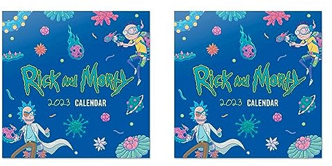 Grupo Erik Wandkalender 2023, Rick & Morty Jahreskalender 2023, Kalender 2023 Wandkalender mit Geschenk Poster, Kalender 2023 zum Aufhängen mit offizieller Lizenz (Packung mit 2)