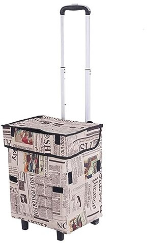 RUVOO Einkaufswagen Treppensteiger Trolley Einkaufswagen, Einkaufswagen, Zusammenklappbar, 41 L Ladekapazität, Zugstange Aus Aluminiumlegierung, Große Kapazität Einkaufstrolley Klappbar