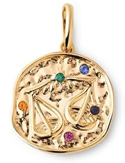 SINGULARU - Sternzeichen Charm. Messing mit 18 Kt Vergoldeter Beschichtung und Zirkonia. Schmuck für Damen. Waage.