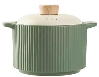 Cazuela grande Olla de barro Cuencos de cerámica con tapa Olla antiadherente for cocinar resistente al calor Olla for sopa Utensilios de cocina Estufa Plato redondo fácil de limpiar con asas for cena