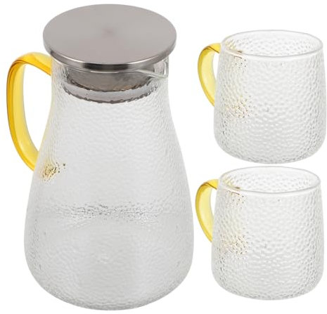 Ciieeo Large Capacity Glass Cold Kettle Hammered Design Heat-Resistant Water Pitcher Tea Cup Household Tool