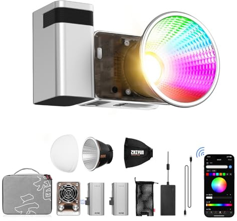 Zhiyun X60 RGB Video Light Pro 60W LED Fotografia Luce 2700K-6500K Supporto Bluetooth con Batteria Grip, per Studio Video, Vlogging