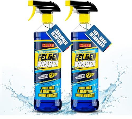 WOSHUP! Felgenreiniger 1000 ml Xtra Skin Schutzfilm Säurefreier High Performance Felgenreiniger Alufelgen mit Hochglanzformel Für Alufelgen und Felgen aller Art (1) (2)