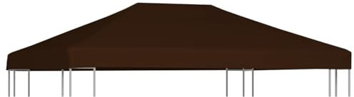 LAPOOH Pavillondach, Pavillon Ersatzdach, Pavillon Dach, Ersatz Pavillon Dach, Dachplane Faltpavillon, Faltpavillon Dach, 310 g/m² 3x4 m Braun