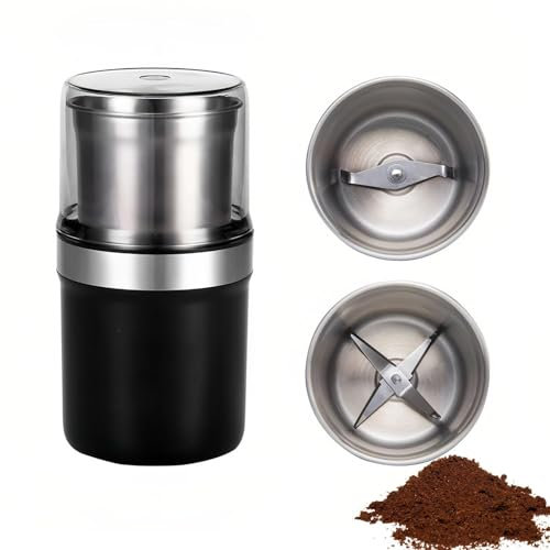 Molinillo De Café Eléctrico, Molinillo Húmedo Y Seco, Con Gran Capacidad De 100 G, Cuchillas De Acero Inoxidable 304, Taza De Acero Desmontable, Para Granos De Café, Pimienta, Granos, Especias, Nueces