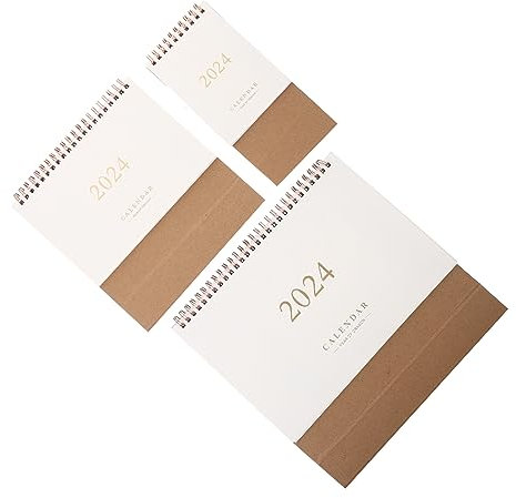 Generisch 3 Stück 2023 2024 Heimdekoration Schreibtisch-Bürokalender Tischkalender aus Papier bürodeko büro dekoration bürogadges Flip-Tischkalender 2024 dekorativer Kalender,