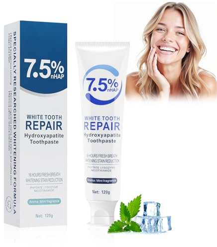 Horuili® Hydroxiapatit tandkräm, blekning och fläckbeständig tandkräm, förbättring av gula tänder och frisk andedräkt, minskar tandfläckar, starkare tänder