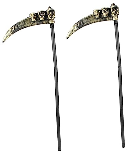 VALICLUD 2piezas Hoz Fantasma para Halloween Accesorio De Cosplay Realista Utilería De Escenario para Decoración De Fiestas De Disfraz y Juguete De Plástico