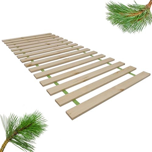 INNOVAHOME Lattenrost 90x200cm - Massives Kiefernholz Rollrost 90x200cm mit 15 Stabilen Latten – Tragkraft bis 140kg - Einfache Montage mit Ink. Schrauben - Robuster & Langlebiger Bettrost