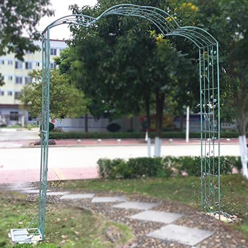 Arco de rosas de jardín retro, pérgola de hierro forjado resistente a la intemperie para plantas trepadoras, elegante cenador de enrejado para decoración al aire libre, perfecto para el cultivo de