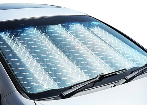 Sonnenschutz Auto Frontscheibe,Auto Windschutzscheibe Sonnenblende Innen Faltbar,Reflektierender Windschutzscheiben Hitzeschutz Frontscheibe,Blockiert UV Strahlen Für Armaturenbrett,140 X 70 cm