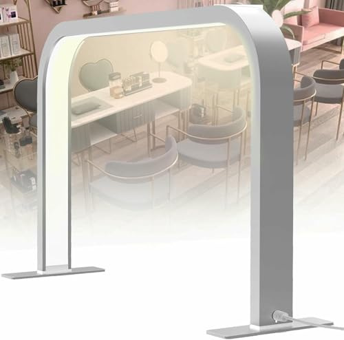 XDRGOOIUY Lampada a Mezzaluna per Tavolo per Unghie con Controllo Touch, 24 Pollici, Luce ad Arco a LED a 3 modalità di Colore, Lampada per Ciglia con Regolazione Continua