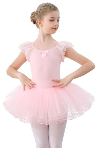 FONLAM Ballettkleidung Tanzkleid für Mädchen Ballettanzug Ballett Trikot Turnanzug Tanzbody Baumwolle Ballett Tütü Kinder Ballettkleid Ballettkleid