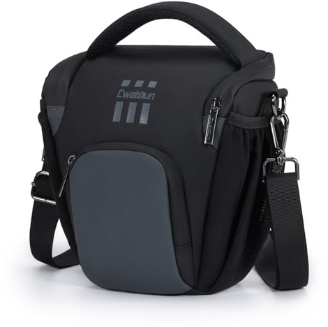 Cwatcun DSLR Kameratasche, Camera Bag Schultertasche für Fotografen | Wasserabweisend Kamera Rucksack für DSLR/SLR Kamera Sling Bag, Kompatibel mit Sony Nikon Canon eos r50. Schwarz. Y1, S