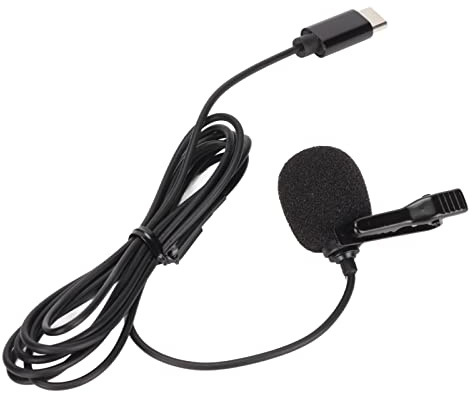 XUXHOU USB C Lavalier-mikrofon smart brusreducering rundstrålande flik mikrophon