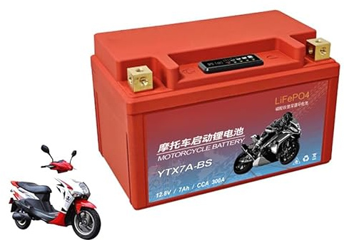 HJGHY 12.8v 5ah 200a,B, 12,8 V 7 Ah, 5 Ah, 14 Ah, 9 Ah LiFePO4 Motorradbatterie, 12 V Motorrad-Starterbatterien, 12 V Lithium-Powersport-Batterie mit BMS und Display, 200–500A