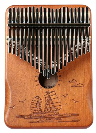 Piccolo pianoforte a pollice in legno naturale con 21 pulsanti per suonabilità delicata e toni acustici caldi, perfetto come strumento musicale in viaggio o a casa