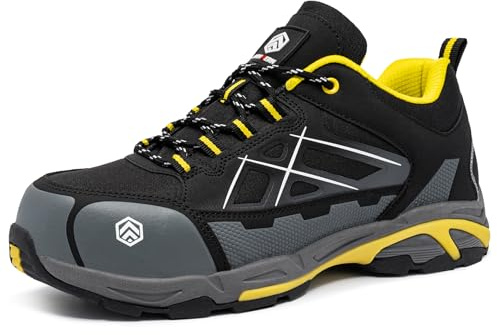 LARNMERN Chaussures de sécurité Hommes Femmes Montante Embout en Acier | Chaussures de Travail Antidérapant Montantes Embout en Acier Bottes de Sécurité Respirante Confort