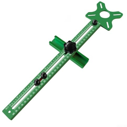 Staffa per fresatura 4 in 1, maschera da taglio circolare in lega di alluminio per lavorazione del legno di precisione, raggio regolabile da 8,9 a 61 cm, per scanalature rotonde e blocchi (A)