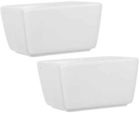 JOYOFREELY Mantequera de Cerámica Rectangular 2 Piezas 170 Ml Soporte para Sobres de Azúcar, Diseño Elegante, para Cocina y Servicio de Té y Café