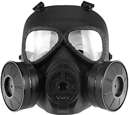 Anti-dimma gasmask med dubbel fläkt MO4 skyddsmask för Airsoft Paintbal svart