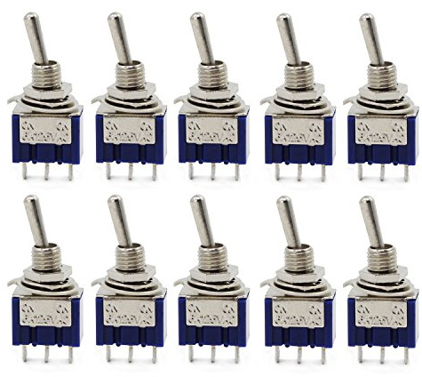 Aussel 10 Stück AC 125 V 6A ON-ON 3 Pins 2 Position Mini Kippschalter für Arduino