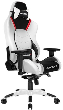 AKRacing Masters Series Premium Gaming Chair with High Backrest, Recliner, Swivel, Tilt, 4D Armrests, Rocker and Seat Height Adjustment Mechanisms with 5/10 warranty - Arctica