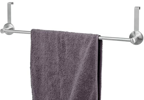bremermann Bad-Serie Piazza - Tür-Handtuchstange, Handtuchhalter zum Einhängen ohne Bohren, aus Edelstahl matt