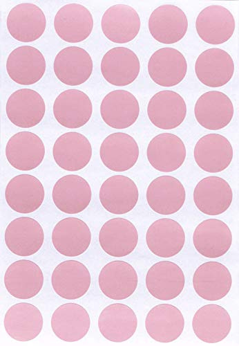 Etiketten Pastell Pink 19 mm runde Aufkleber – 1,9 cm Klebepunkte 600 Stück von Royal Green