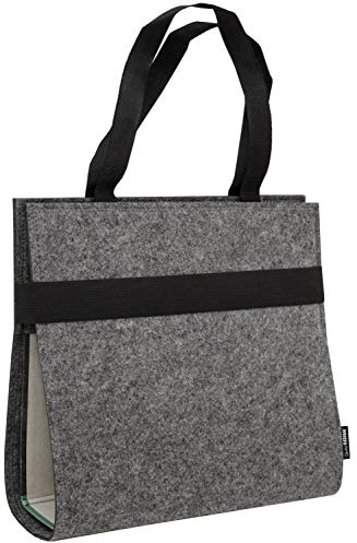 DuneDesign Filz Ordnertasche 31x34x9 cm Ordnerhülle Unitasche Ordnermappe Grau