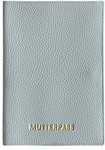 Nessis Manufactur Mutterpasshülle mit Prägung Mutterpass in Gold veredelt, Mutter-Kind Pass, Organzier, Ultraschallheft (Hellblau)