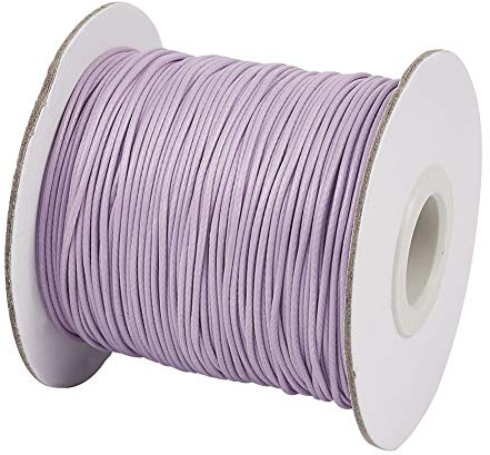 Cheriswelry 85 Yards Korean Waxed Polyester Cord 1mm Beading String Threads Knotting Braiding Round Cord Ropes Lilac Crafting Cord Wire for DIY Bracelet Macrame Necklace Jewelry Making