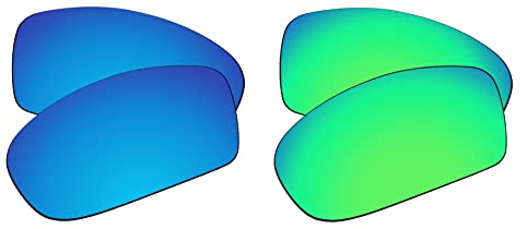 EZReplace Verres de rechange pour lunettes de soleil Oakley Turbine OO9263 (verres polarisés), Bleu glacier + vert printemps, taille unique