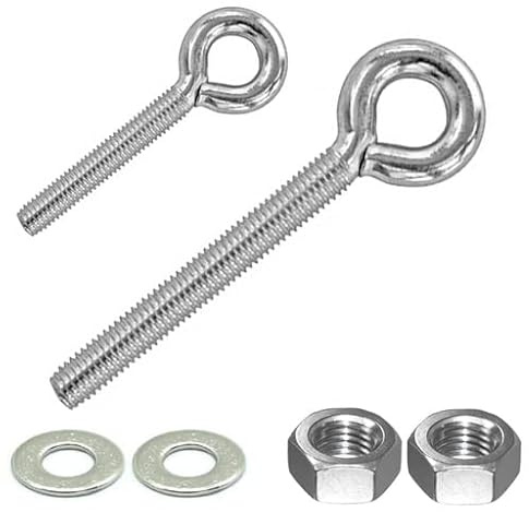 Metrische Ringschraube inkl. 2x Muttern + Scheiben, Gewinde M3-M8, Stahl verzinkt (10, M6 x 25 mm)