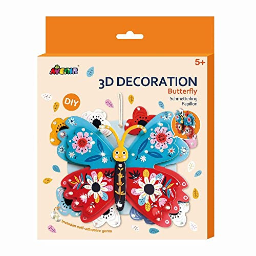 Avenir 6305068, 3D Dekoration Schmetterling, Kreativ-Kit, Bastelset für Kinder ab 5 Jahren