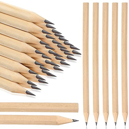 Fumete 100 Pieces Wooden Pencils Bulk No Eraser Hexagonal HB Graphite Unsharpened Natural Wood Pencils Without Erasers Classroom Gifts for Students Bulk Goodie Bag Stuffers