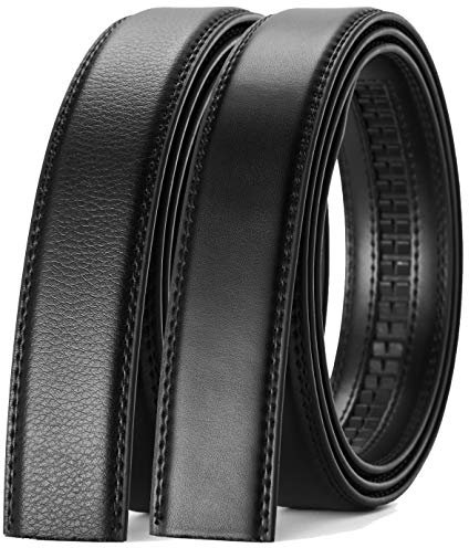 CHAOREN Herren Gürtel Ohne Schnalle 2 Stücke, Ratsche Automatik Gürtel für Männer 35mm Breit Ledergürtel