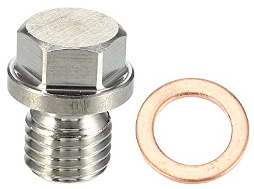 A ABSOPRO Ölablassschraube Für Mercedes-Benz S-Klasse 06-13 M12x1,5 1Pc | OE 1239970430, Mit Dichtring, Edelstahl, Silber, Größe 21x17mm, Für Mercedes-Benz 190 82-93, Für Mercedes-Benz CLS 05-10