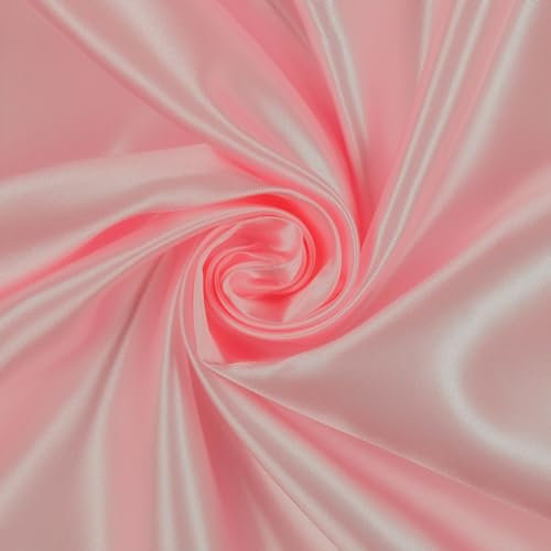 Mondo Tessuti – Panneau satin doux couleur unie 100 x 150 cm (rose clair)