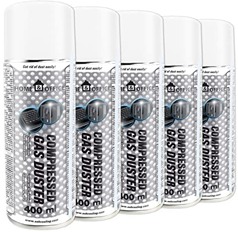 Reinigungsspray 5X 400ml AABCOOLING Home und Office Druckluftspray Gas Duster 400ml, Druckluft Reinigung, Büromaterial, Pressluft, Reinigungsgeräte