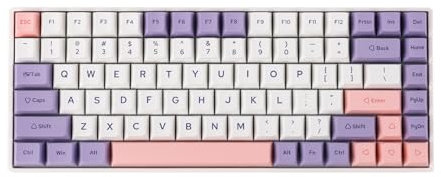 EPOMAKER EP84 Plus 75% Hot-Swap-fühige Mechanische Gaming-Tastatur mit Programmierbarer Driver, 2.4GHz/BT 5.0/USB-C, RGB, NKRO, PBT Tastenkappen für Mac/Win/Gamers (Bauhinia, Flamingo)