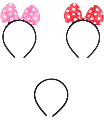 CORTNEY 3 Stück Maus Ohr Stirnband, Minnie Mouse Ohren für Maskerade, Geburtstagsfeier, Party Nacht, Cartoon Club